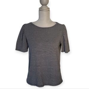 LOFT Navy and White Short Sleeve T-Shirt Size M Medium